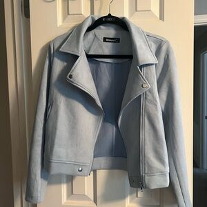 Blue Suede Moto Jacket